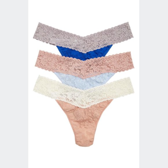 Hanky Panky Other - Hanky Panky Confetti Original Rise Lace Thongs Pack of 3 Colorblock Neutral